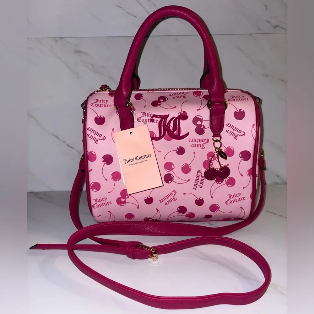 JUICY COUTURE CHERRY ON TOP SATCHEL -Pink - Picture 5 of 9